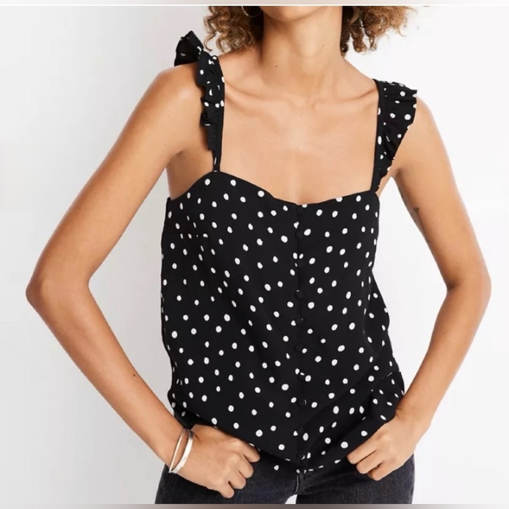 Madewell Black and White Polka Dot Camisole 6